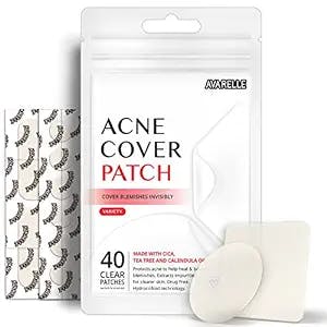AVARELLE Acne Pimple Patch (40 Count) Absorbing Hydrocolloid Spot Treatment with Tea Tree Oil, Calendula Oil and Cica, Certified Vegan, Cruelty Free (VARIETY / 40 COUNT)
