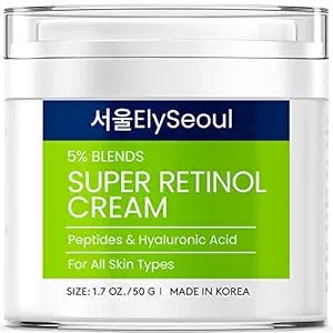 Korean Skin Care Retinol Cream For Face and Retinol Eye Cream with Collagen & Hyaluronic Acid, Anti Aging Retinol Cream, Retinol Moisturizer Cream for Women and Men, Retinol Face Cream and Retinol Eye Cream to Fight Fine Lines & Wrinkles