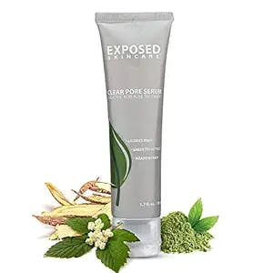 Exposed Skin Care Clear Pore Serum Step 3 – Maintain Clean and Clear Pores Overnight - Salicylic Acid 1%, Green Tea and Licorice Root - 1.7 Fluid Ounces