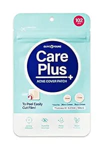 Olive Young Care Plus Spot Patch 1 Pack | Hydrocolloid Acne Korean Spot Patch to Cover Zits, Pimples and Blemishes, for Troubled Skin and Face (102 Count - 10mm*72ea + 12mm*30ea)