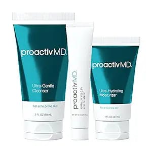 ProactivMD Adapalene Gel Acne Kit - with Adapalene Gel Acne Treatment, Green Tea Face Cleanser, and Moisturizer with Hyaluronic Acid- 30 Day Kit