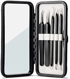 Pete & Pedro Acne & Blackhead Remover Skin Care Tool Set for Men & Women - 5 Piece Pimple Popper Kit + Mirror! | Removal of Whiteheads, Zits, Black Heads, Comedone Extractor | As Seen on Shark Tank