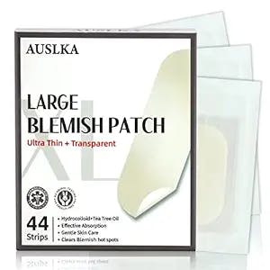 AUSLKA Blemishes Patches - 44 Strips, Hydrocolloid Dots - Large Blemishes Patch - Blemishes Stickers - Zit Breakouts - Suitable for Larger Area Outbreaks