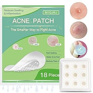 BXQJRJ Dissolvable Micro darts Acne Patches, with Hyaluronate,Salicylic Acid,For Dark Spots, Post-Blemish Redness, & Hyperpigmentation cystic pimples,hidden zits-Hydrocolloid pimple patch (18)