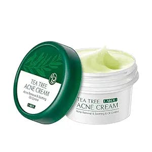 AKARY Tea Tree Oil Face Cream Acne Cream - for Oily, Acne Prone Skin, Extra Soothing & Nourishing Non-Greasy Botanical Facial Moisturizer, Acne Removal, Gently Repair For Acne Skin, Cystic Acne, Pimple & Redness