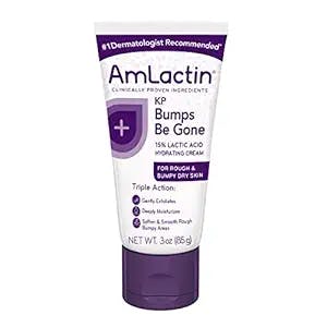AmLactin KP Bumps Be Gone Hydrating Cream, Moisturizing Cream For Rough and Bumpy Dry Skin, 3 Oz Tube