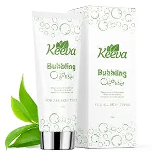 Keeva Bubbling Cleanser - Gentle Foaming Acne Face Wash with Tea Tree Oil and Rosehip for All Skin Types, Treats and Prevents Acne - Cleanses Pores, Removes Excess Oils - Paraben and Sulfate Free