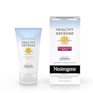 Neutrogena Healthy Defense Daily Vitamin C & Vitamin E Face Moisturizer, Non-Greasy Anti Wrinkle Face Lotion & Neck Cream with SPF 50 Sunscreen - Vitamin C, Vitamin E, Multivitamin Complex, 1.7 fl. oz
