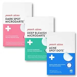 Peach Slices Acne Spot Dots, Deep Blemish and Dark Spot Microdarts Bundle | Vegan & Cruelty-Free Face and Acne Patches
