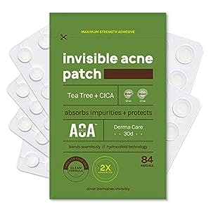 AOA STUDIO Absorbing Cover Healing Invisible Acne Patch Blemish Spot, Treatment, Facial Acne Patch Vegan, Cruelty Free, Hydrocolloid, Two Sizes 10mm 12mm (Total 84 Counts)