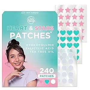 240 CT Livaclean Heart & Star Pimple Patch w/ Salicylic Acid & Tea Tree Oil, Pimples Patches, Pimple Patches Heart, Pimple Patch Cute, Hero Peace Out Mighty Miracle Zit Patch, Cute Pimple Patches, Heart Pimple Patches for Face