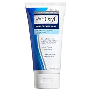 PanOxyl Antimicrobial Acne Creamy Wash, 4% Benzoyl Peroxide, 6 Ounce