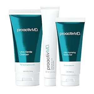 ProactivMD Adapalene Gel Acne Kit - with Adapalene Gel Acne Treatment, Green Tea Face Cleanser, and Moisturizer with Hyaluronic Acid- 90 Day Kit