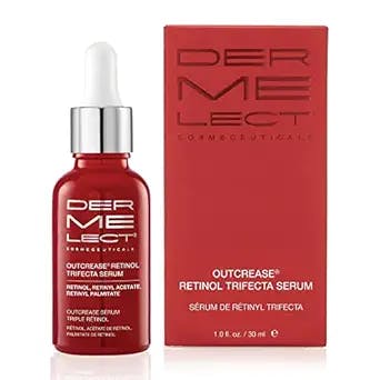 Dermelect Outcrease Retinol Trifecta Serum for Face - Anti Aging Serum, 3 types of Retinol, Vitamin E Hydrating & Smoothing Treatment for Large Pores, Sun Damage, Fine Lines and Wrinkles 1.0 fl oz