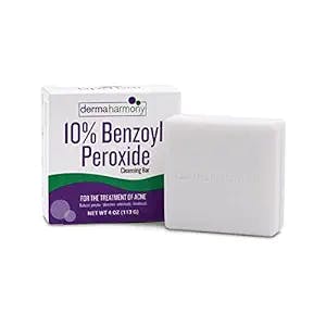 Dermaharmony 10% Benzoyl Peroxide Cleansing Bar for acne (4 oz)