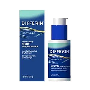 Differin Night Cream with Hyaluronic Acid, Restorative Night Moisturizer by the Makers of Differin Gel, Gentle Skin Care for Acne Prone Sensitive Skin, 2.5 oz (Packaging May Vary)