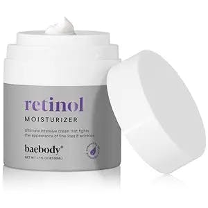 Baebody Retinol Moisturizer Cream for Face, Neck and Décolletage with Wrinkle and Acne Fighting Retinol, Jojoba Oil and Vitamin E, 1.7 Ounces