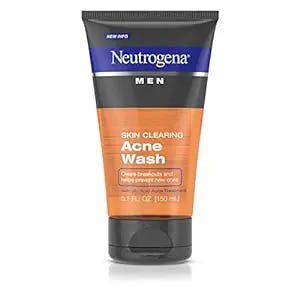 Neutrogena Men Skin Clearing Daily Acne Face Wash with Salicylic Acid Acne Treatment, Non-Comedogenic Facial Cleanser to Treat & Prevent Breakouts, 5.1 fl. oz