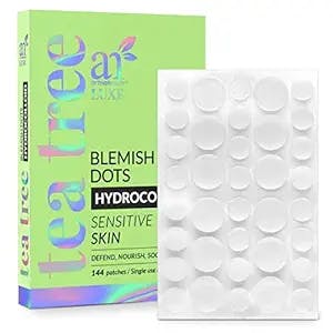 Artnaturals Acne Pimple Patches (144 Pack) Hydrocolloid Acne Patches with Tea Tree Treatment for Zits and Breakouts, Spots and Dots Stickers for Face and Skin