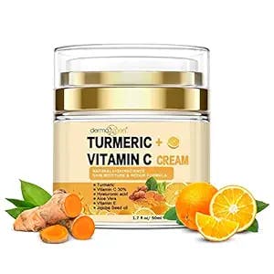 DERMAXGEN Turmeric + 30% Vitamin C Face Glow Boosting Moisturizer & Skin Repairing Cream, Hydrating with Organic Ingredients Anti-Aging Facial Cream Normal, Dry, & Oily Skin - 1.7 FL OZ.