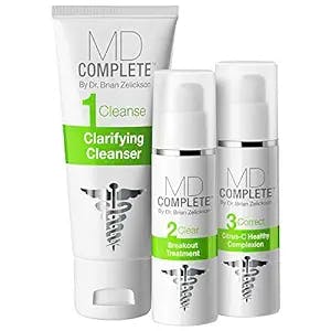 The MD Complete 3-Step Professional Acne Clearing System: Three products to