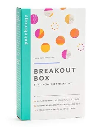 Patchology Breakout Box 3-in-1 Pimple & Acne Spots Treatment Patch Kit with 3 Nose Strips, 24 Salicylic Acid Dots, and 24 Hydrocolloid Dots - For Men and Women - Dark Spot Patches for Face