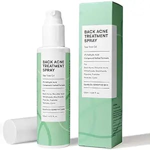 Back Acne Treatment, 2% Salicylic Acid Body Acne Treatment with Herbal Formula, Tea Tree Oil Acne Treatment For Teens, Back Acne Solution, 4.05 Ounce