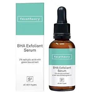 facetheory BHA Exfoliating Serum S3 - Hydrating Serum For Face, 2% Salicylic Acid, Reduces Redness, Targets Skin Concerns, Renews and Restores, Vegan & Cruelty-Free, Made in UK | 1.0 Fl Oz