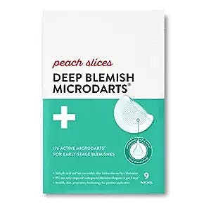 Peach Slices | Deep Blemish Microdarts | Acne Patch | Early Stage & Deep Pimples | Fast-Acting | Salicylic Acid | Tea Tree Oil | Niacinamide | Cica | Hyaluronic Acid | Spot Treatment | 9 Patches