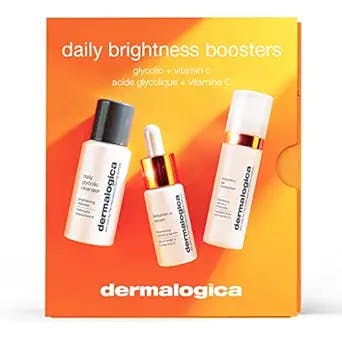 Dermalogica Daily Brightness Boosters Facial Skin Care Kit - Contains BioLumin-C Serum (0.3 oz), BioLumin-C Gel Moisturizer (0.5 oz), and Daily Glycolic Cleanser (1 oz)
