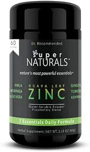 Super Naturals - All Natural Zinc Supplement from Guava Leaf Extract | Immune Support Boost+ | 100% All Natural | No chemicals, No Synthetics | Powder | 60 Day Supply