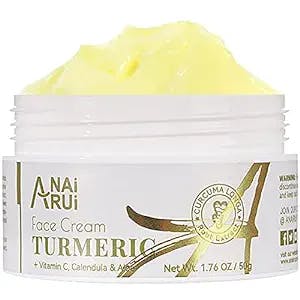 ANAiRUi Turmeric Face Cream, Vitamin C Cream for Face & Body, Turmeric Facial Moisturizer for Dark Spots, Wrinkles, Moisturizing, Skin Repairing Turmeric Cream for Dry Skin 1.76 OZ