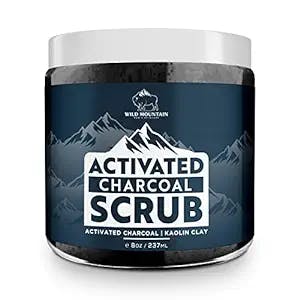 Wild Mountain Activated Charcoal Scrub- Men Face Scrub and Exfoliate for Face- Face Scrub for Men- Face Exfoliator, Exfoliating Face Wash, Facial Scrub, Face Exfoliant