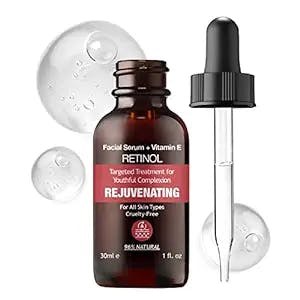 96% NATURAL RETINOL Facial Serum for Anti Aging Skin Care Targets Wrinkles Dark Spots Acne with Vitamin A E Arginine 30ml 1fl oz - Non-Greasy and Fast Absorbing Formurla PURIFECT MADE IN USA