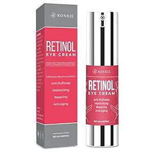 Retinol Eye Cream for Dark Circles and Puffiness, Anti Aging Eye Cream with Hyaluronic Acid and Collagen, Under Eye Cream Dark Circles and Puffiness,Lightweight Eye Cream Gel to Smooth Fine Lines and Hydrate Eye Area, Suitable for Sensitive Skin & Fragrance Free