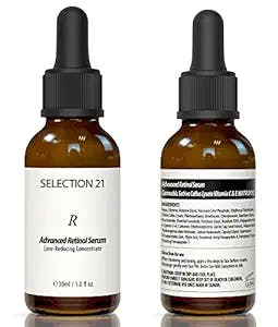 Selection 21 Advanced Retinol Serum for Face Anti-Wrinkle Serum with 5% Vitamin A Anti-aging Complex, , Reduce Fine Lines with Argireline Peptides Matrixyl 3000 Stem Cell Serum 1 Fl OZ.
