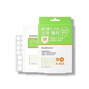 Real Barrier Control-T Spot Patch for Blemishes, 128 Patches 2 Sizes, Relief Acne Spot with Salicylic Acid and Tea Tree Leaf, Seamless Fit, Facial Stickers, 32 Patches X 4 EA