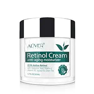 Retinol Moisturizer Miracle Cream for Face - with Retinol, Hyaluronic Acid, Vitamin E and Green Tea. Best Night and Day Moisturizing Cream