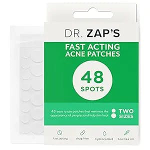 Keppi DR. ZAPS Pimple Patches - Acne Patches Work as Pimple Treatment - Hydrocolloid Patches Use Australian Tea Tree Oil. Acne Spot Treatment, Zit Patch, and Acne Patch for Everyone.