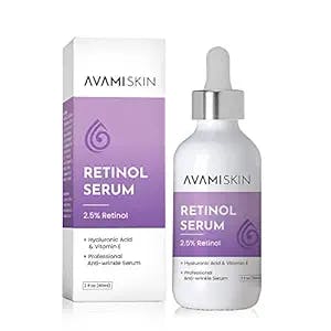 Avami Retinol Serum for Face - 2.5% Retinol Face Serum with Hyaluronic Acid & Vitamin E - Hydrating, Rejuvenating & Firming Wrinkle Serum for Blemishes, Dark Spots, Discoloration, Fine Lines - 2 Fl oz