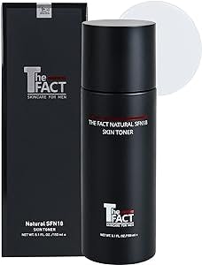 The Fact Men's Face Toner, Moisturizing, Cleansing and Exfoliating Facial Toner, 19 Plants and Green Tea Extracts for All Skin Types, Paraben Free, 5.07 Ounce, Fresh and Light Scented