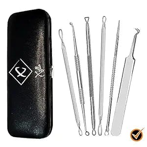 Blackhead Remover, Xyllo 6 Pack Professional Blackhead Extractor Comedone Blackhead Remover Tools, Pimple Popper Kit, Whitehead Popping, Treatment for Pimple Acne Blemish Removal.