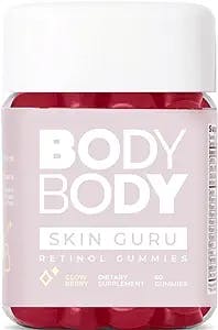 Body Body Skin Guru Gummy- for Healthy Skin, Promotes Anti-Aging, Clear Skin, and Acne Reduction. 60 Count, Berry Flavor, Vitamin A, Biotin, Vitamin C, Vitamin B12, and Zinc.