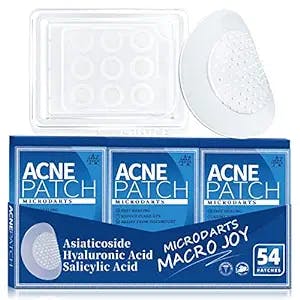 AnnaChoice (54Counts Dissolvable Microdarts Acne Patches, with Hyaluronate,Salicylic Acid,for early stage,deep,cystic pimples,hidden zits-Hydrocolloid Microneedle pimple patch for skin spot treatment