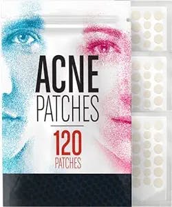 BASIC CONCEPTS Acne Patches (120 Pack), Tea Tree Oil and Hydrocolloid Pimple Patches for Face, Zit Patch (3 Sizes), Blemish Patches, Acne Dots, Pimple Stickers, Acne Patch and Pimple Patch