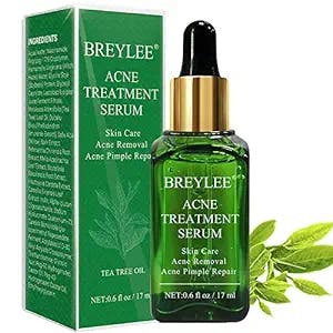 Acne Treatment Serum, BREYLEE Tea Tree Clear Skin Serum for Clearing Severe Acne, Breakout, Remover Pimple and Repair Skin (17ml,0.6oz)