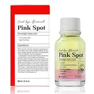 MIZON Pink Spot,Overnight spot care, Night Pimple Care, Product with Calamine, AHA, BHA, acne treatment, Breakout treatment, spot treatment - (19ml/0.65 fl oz).