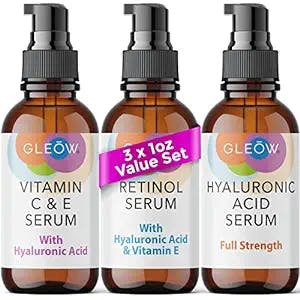 INTRODUCTORY OFFER - Retinol Face Serum - Vitamin C Serum for Face with Hyaluronic Acid Serum for Face Retinol Serum for Face Anti Aging Serum, Face Serum for Women, Hydrating Serum 3x1 fl by GLEOW