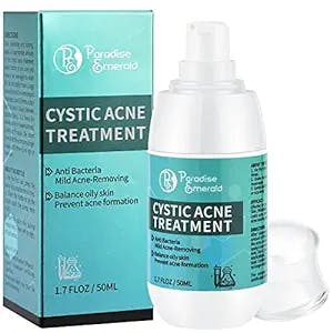 Paradise Emerald Cystic Acne Spot Treatment, Hormonal Acne Treatment, Cystic Acne Treatment for Face，Back and Body, with Salicylic Acid and Tea Tree Oil, Pimple Cream, Advanced Acne Cream for Teens & Adults