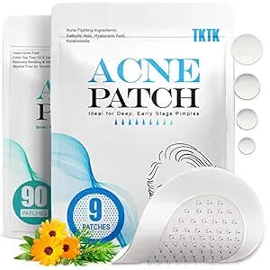 TKTK Self-Dissolving Microdart Acne Pimple Patches for Zits and Blemishes with 100% Pure Hyaluronic Acid, 4 Sizes Acne Absorbing Cover Patch, Acne Spot Treatment Stickers for Face and Skin (99 Count)